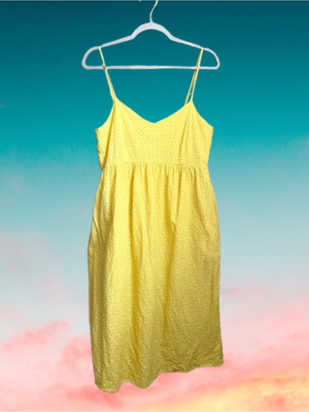 Sunny yellow The Prairie by Rachel Ashwell eyelet sundress sz 12 cottagecore